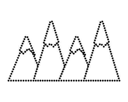 dotted shape natural mountains snowy season weather Vector illustration.のイラスト素材