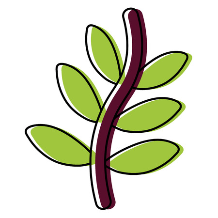 Moved color rustic branch with nature leaves designのイラスト素材