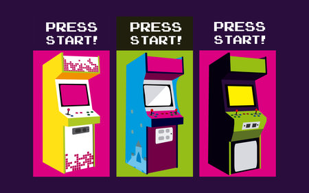 Press start vintage arcade design
