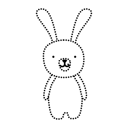 dotted shape cute cartoon rabbit male animal vector illustrationのイラスト素材