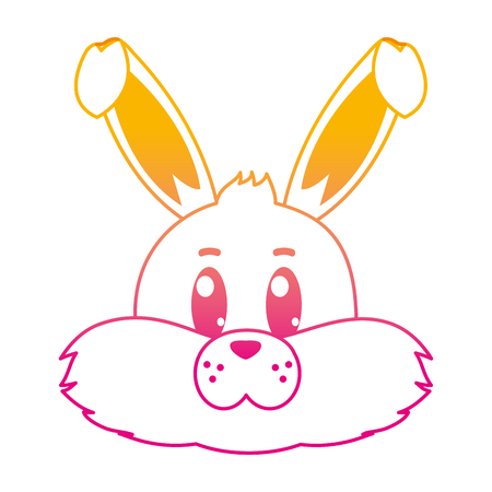 Degraded line tender wild rabbit head animal vector illustration.のイラスト素材