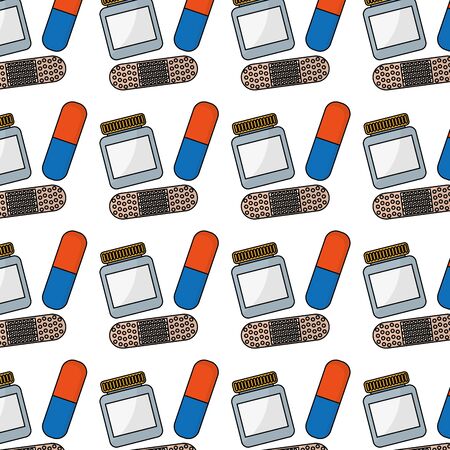 jar cream and medical tape background vector illustrationのイラスト素材