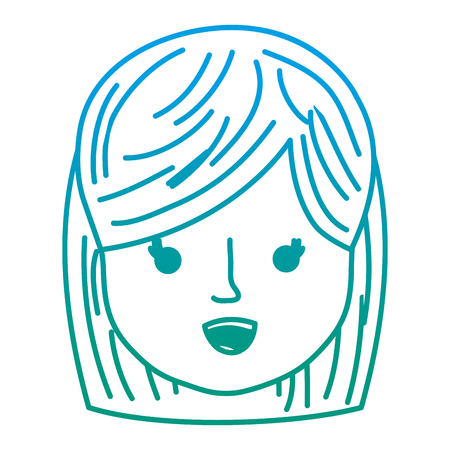 degraded line profile woman head to social user Vector illustration.のイラスト素材