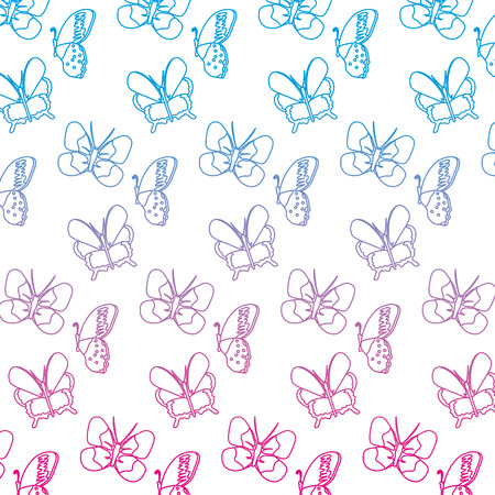 degraded line beauty butterfly animal insect background vector illustrationのイラスト素材