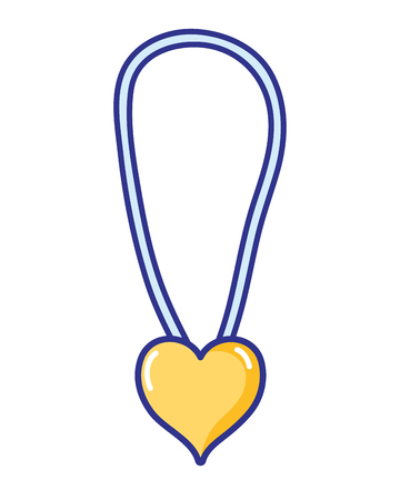 necklace fashion jewelry with heart accessory vector illustrationのイラスト素材