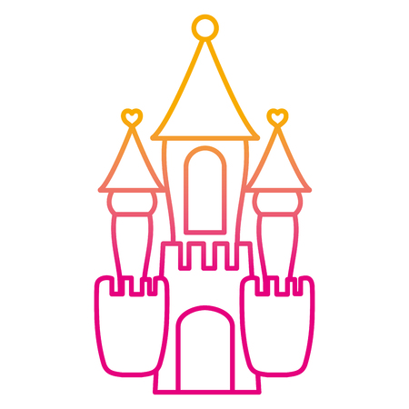 degraded line fantasty medieval castle with cute design vector illustrationのイラスト素材