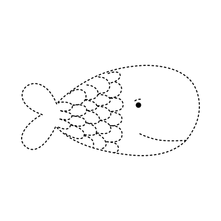 Dotted shape sea fish natural animal design illustration.のイラスト素材