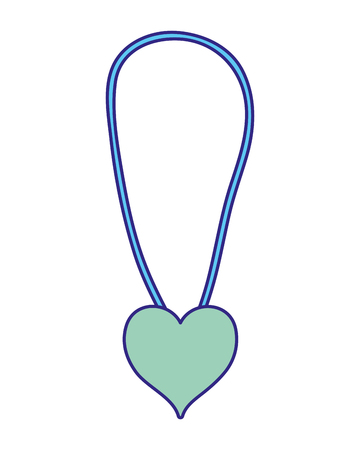 Duo color necklace fashion jewelry with heart accessory.のイラスト素材