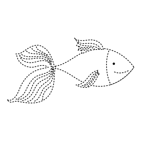 Dotted shape nature fish animal in the sea water illustration.のイラスト素材