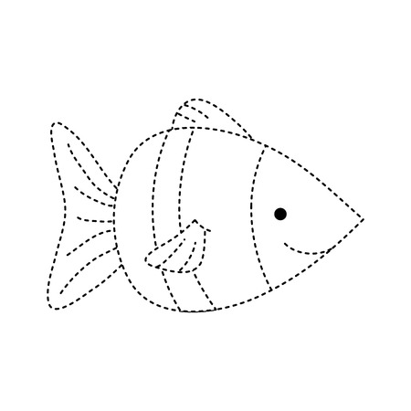 Dotted shape nature aquatic fish sea animal illustration.のイラスト素材