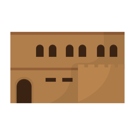 Arabic house with windows and door design illustration.のイラスト素材