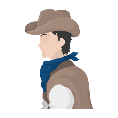 horse rider with hat and kerchief design vector illustrationのイラスト素材