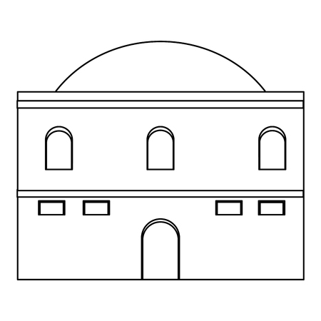 line aribic house building with windows and door vector illustrationのイラスト素材