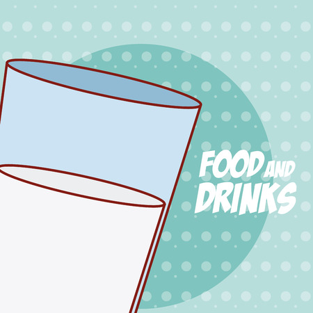 Glass of milk illustrationのイラスト素材