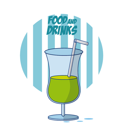 Cocktail drink on glass cup vector illustration graphic designのイラスト素材