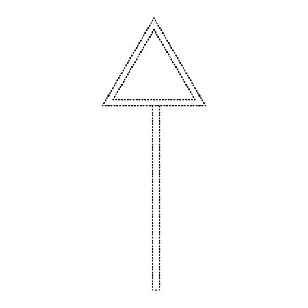 Dotted shape metal triangle warning notices frame vector illustration.のイラスト素材