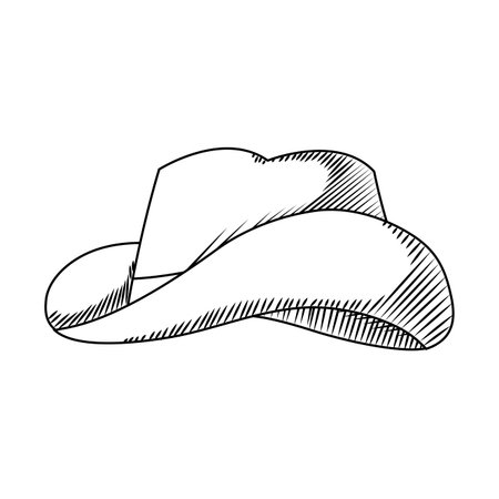 line waster hat object american style vector illustrationのイラスト素材