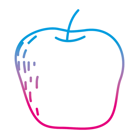 degraded line delicious apple fruit organic vitamin vector illustrationのイラスト素材