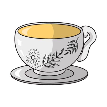 healthy hot tea cup beverage vector illustrationのイラスト素材