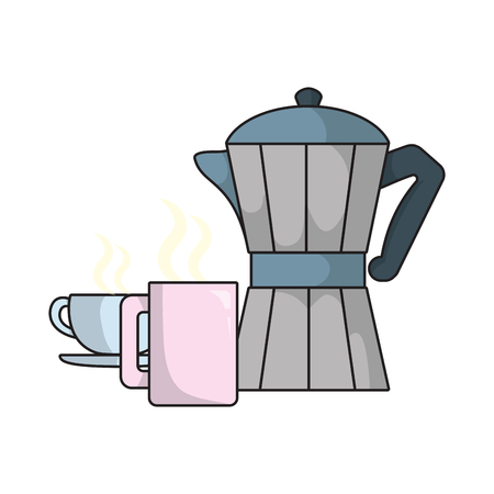 coffee maker object with cup beverage vector illustrationのイラスト素材