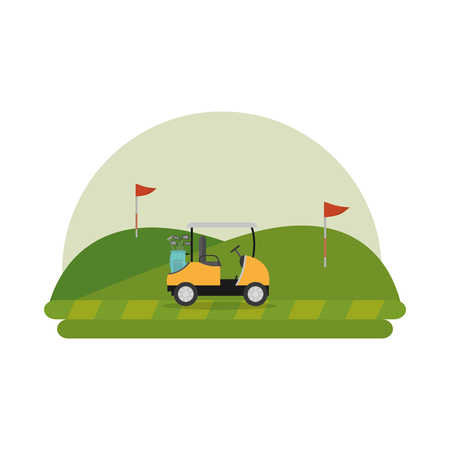 Golf buggy cartoons vector illustration graphic designのイラスト素材