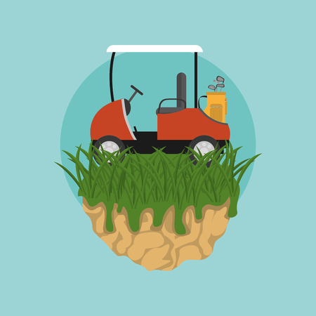 Golf cart on camp vector illustration graphic designのイラスト素材