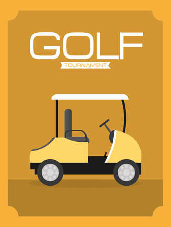 Golf tournament with cart design vector illustration graphic designのイラスト素材