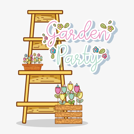 Garden party celebration cute cartoons vector illustration graphic designのイラスト素材