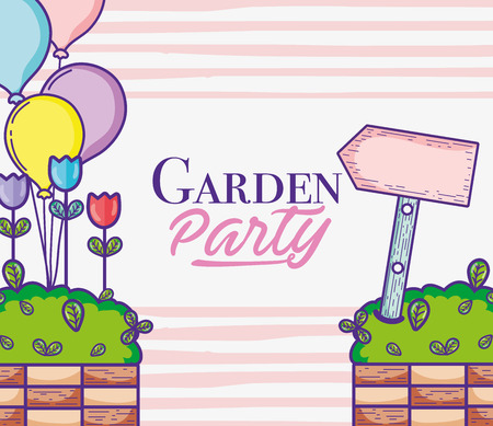 Garden party celebration poster template vector illustrationのイラスト素材