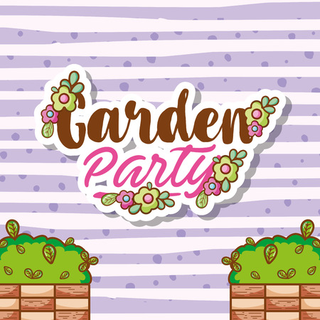 Garden party celebration cute cartoons vector illustration graphic designのイラスト素材