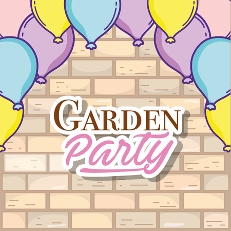Garden party celebration poster template vector illustrationのイラスト素材