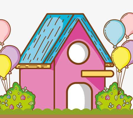 Beautiful garden cartoon vector illustrationのイラスト素材