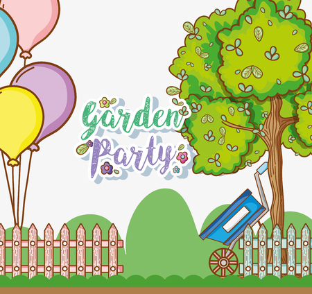 Garden party card vector illustration designのイラスト素材