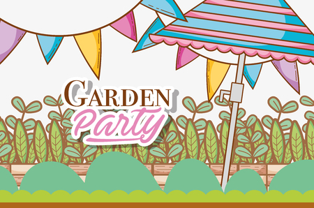 Garden party card vector illustration designのイラスト素材