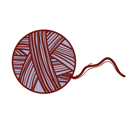 wool ball traditional textile object vector illustrationのイラスト素材