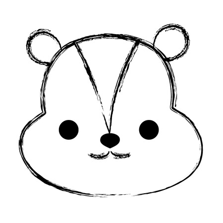 grunge beaver head wild cute animal vector illustrationのイラスト素材
