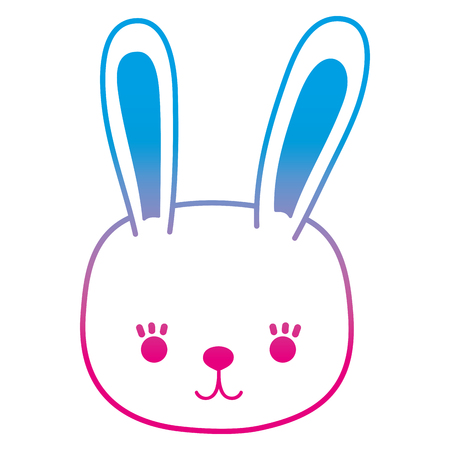 degraded line rabbit head cute wild animal vector illustrationのイラスト素材