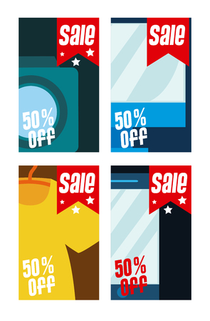 50 discounts off shopping discounts vector illustration graphic designのイラスト素材