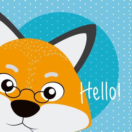 Fox Happy day card vector illustration graphic designのイラスト素材
