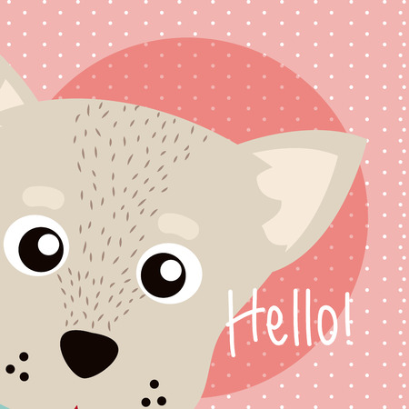 Dog Saying hello cartoon vector illustration graphic designのイラスト素材