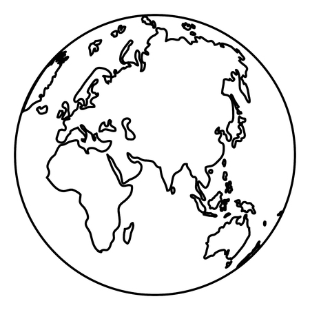 line Asia and Europe global planet map vector illustrationのイラスト素材