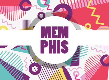 Memphis template and background colorful design vector illustration graphic designのイラスト素材