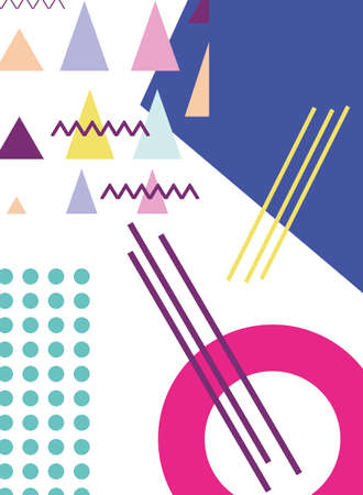 Memphis template and background colorful design vector illustration graphic designのイラスト素材