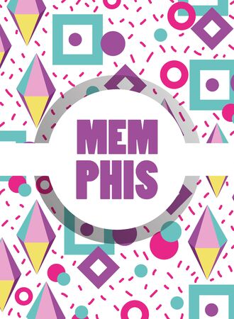 Memphis template and backgroundのイラスト素材