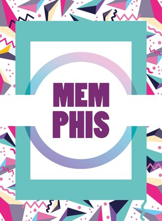 Memphis template and backgroundのイラスト素材