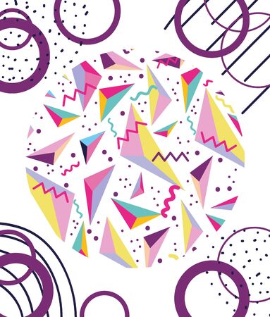 Memphis template and background colorful design vector illustration graphic designのイラスト素材