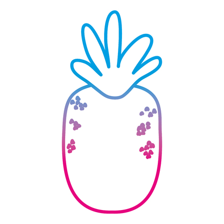 degraded line fresh delicious pineapple fruit nutritionのイラスト素材
