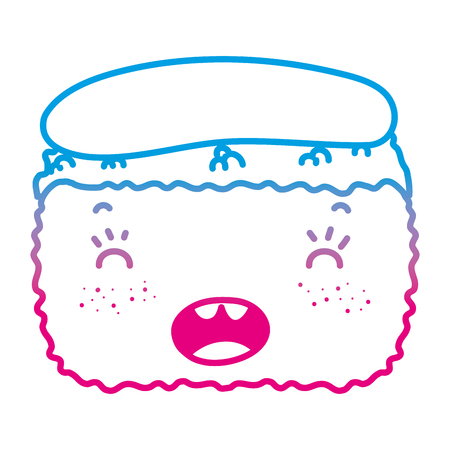 degraded line kawaii nigiri cute japanese foodのイラスト素材