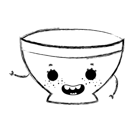 grunge happy bowl design with arms vector illustrationのイラスト素材