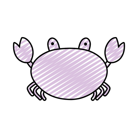doodle nature crab tropical animal of sea vector illustrationのイラスト素材